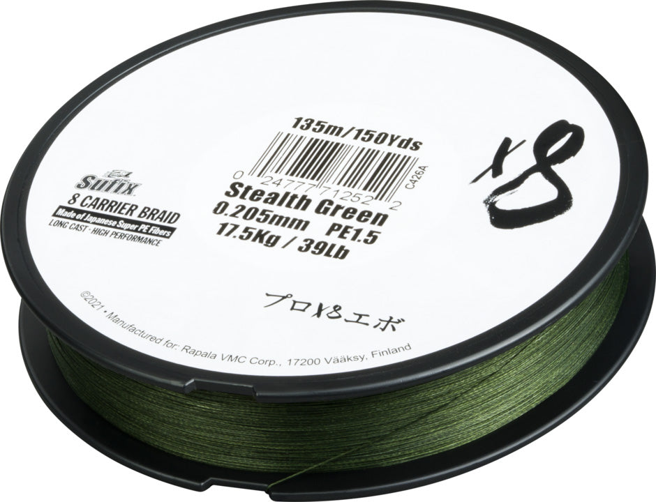 Sufix X8 Braid Stealth Green 150 m kuitusiima