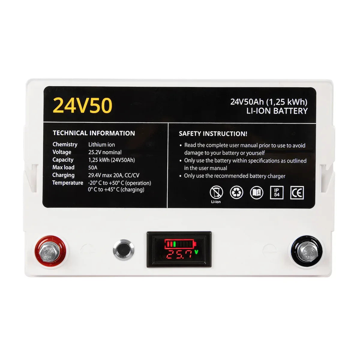 Rebelcell 24V 50 Ah litiumakku - Happy Angler