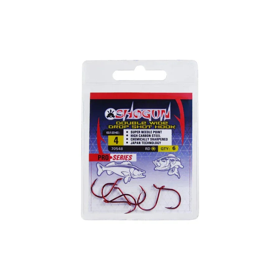 K.P Shogun Double Wide Drop Shot koukku 6 kpl/pkt - Happy Angler