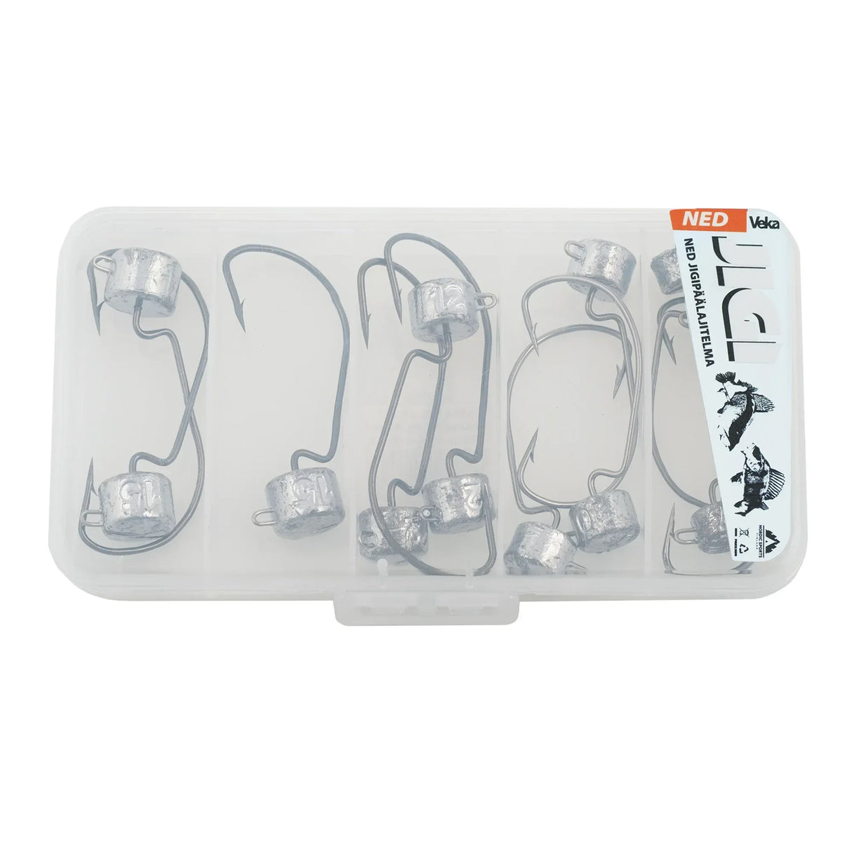 Veka NED Offset Kuha jigipäälajitelma 12 kpl - Happy Angler