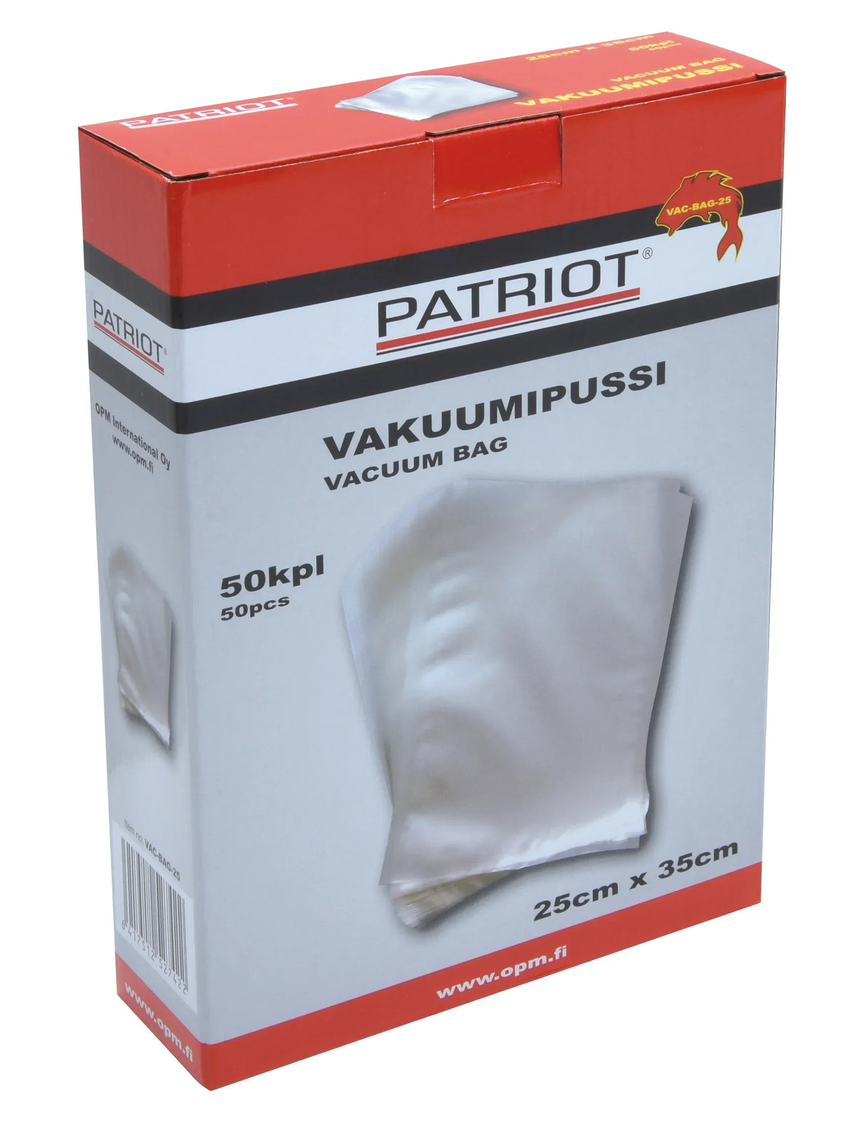 Patriot vakuumipussi 25cm x 35cm 50kpl/pkt - Happy Angler