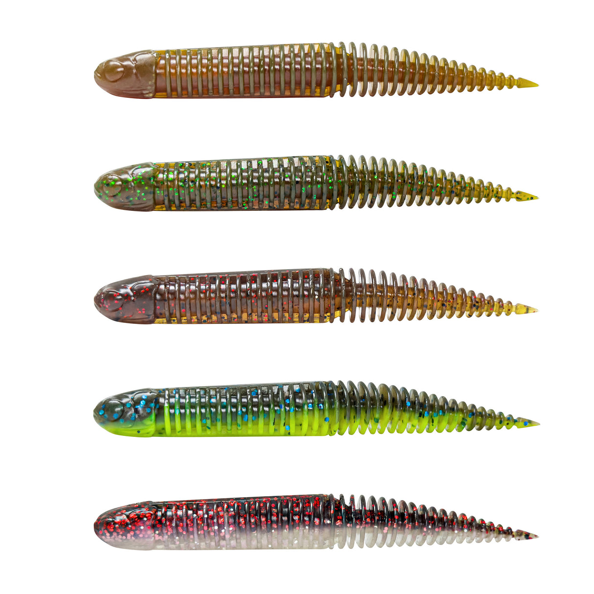 Savage Gear NED Dragon Tail Slug 7,2 cm Clear Water Mix jigi 5 kpl/pkt