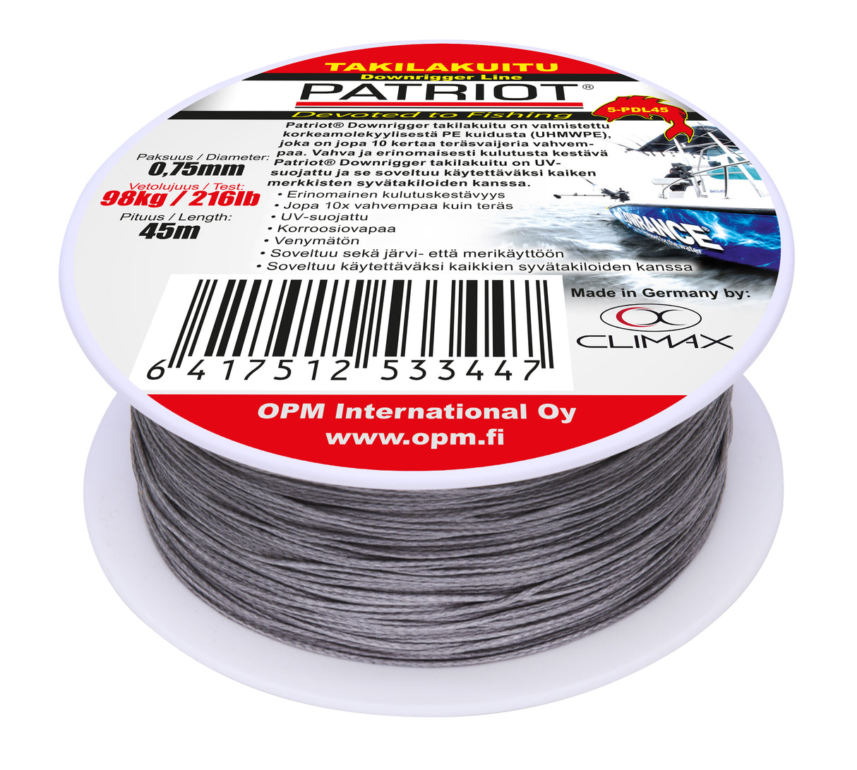 Patriot Downrigger Line takilakuitu 45 m