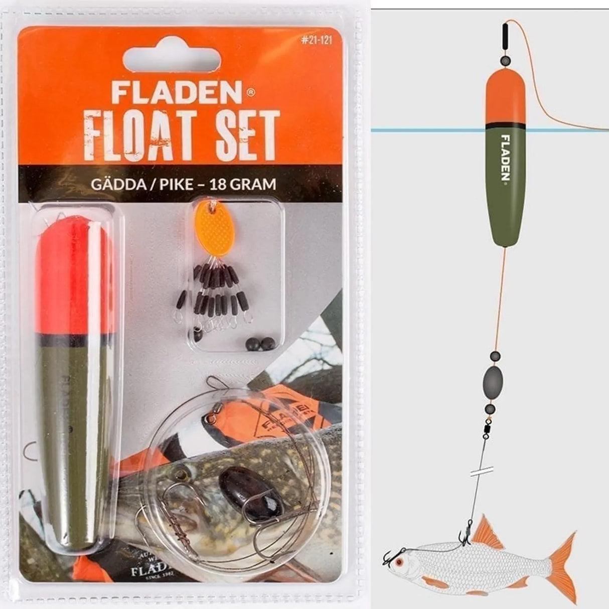 Fladen Pike Float Set 18 g täkyonkisetti
