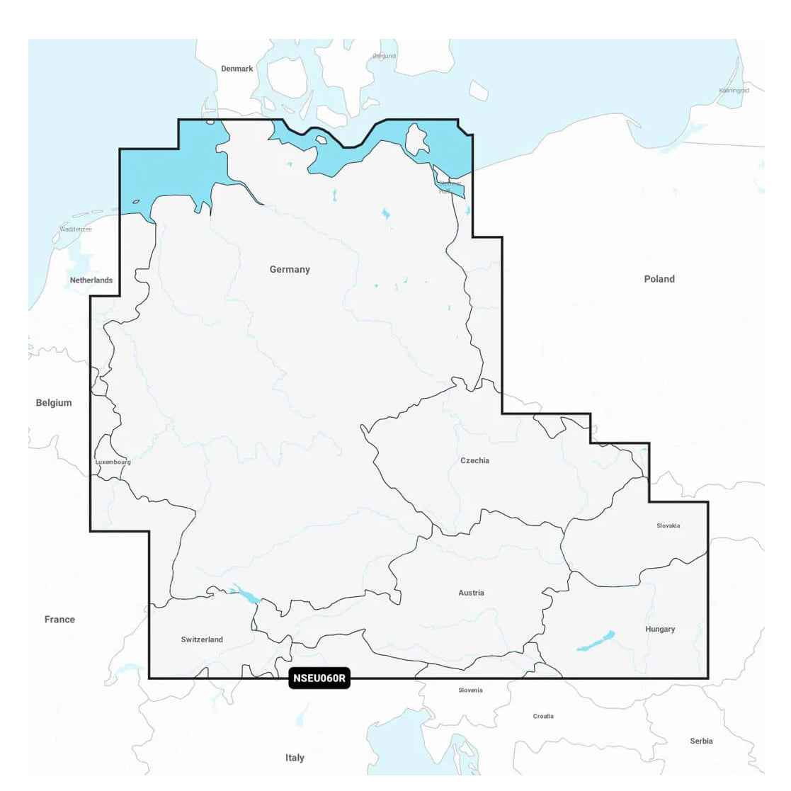Garmin Navionics+ NSEU060R Saksa, järvet ja joet karttakortti