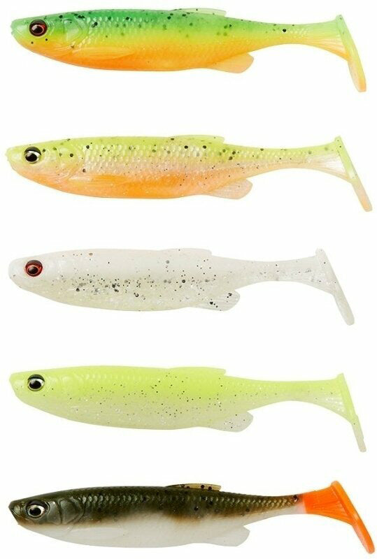 Savage Gear Fat Minnow T-Tail 9 cm jigi Dark Water Mix 5 kpl/pkt