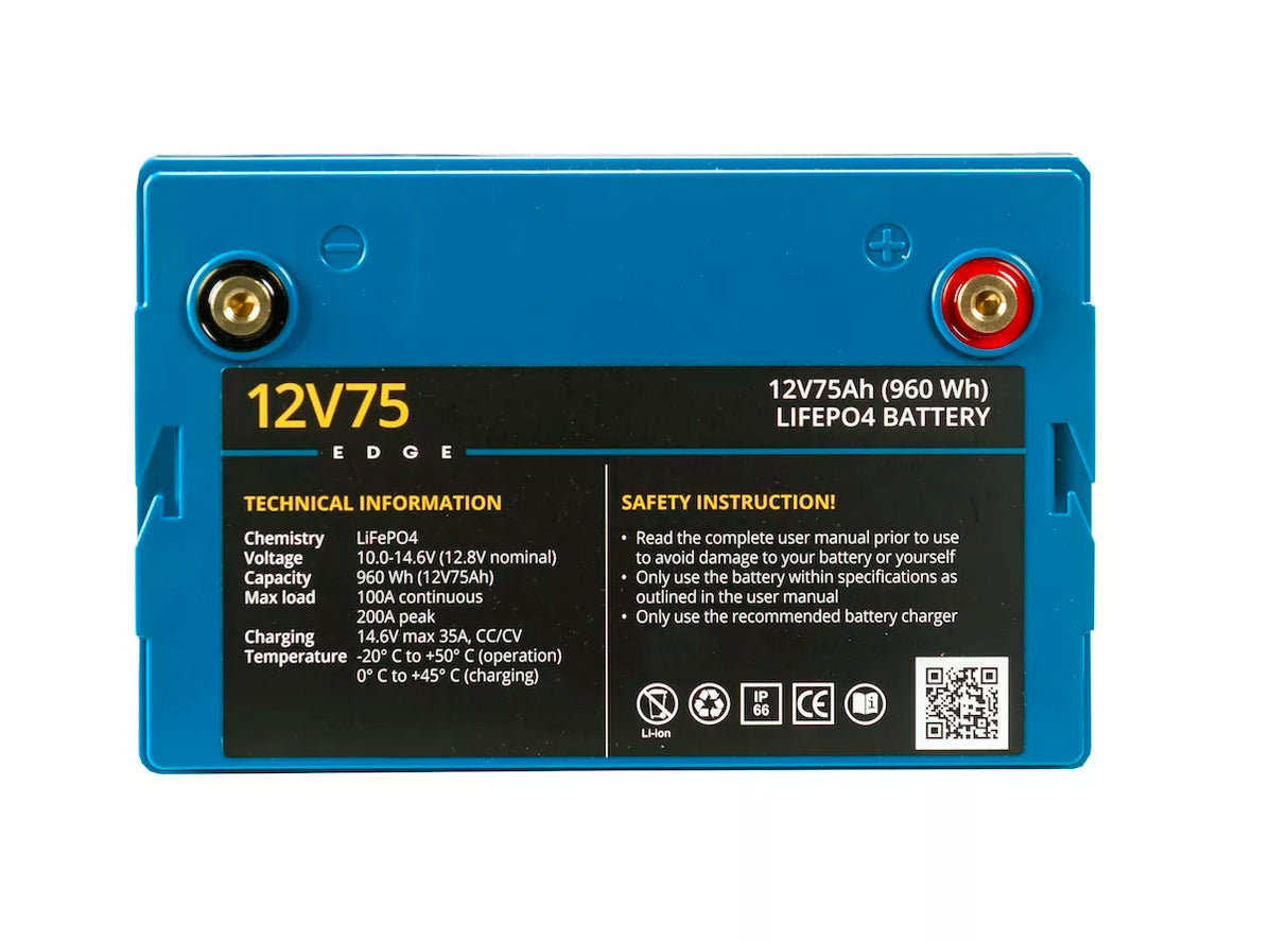 Rebelcell Edge 12V 75 Ah Bluetooth LiFePO4 akku