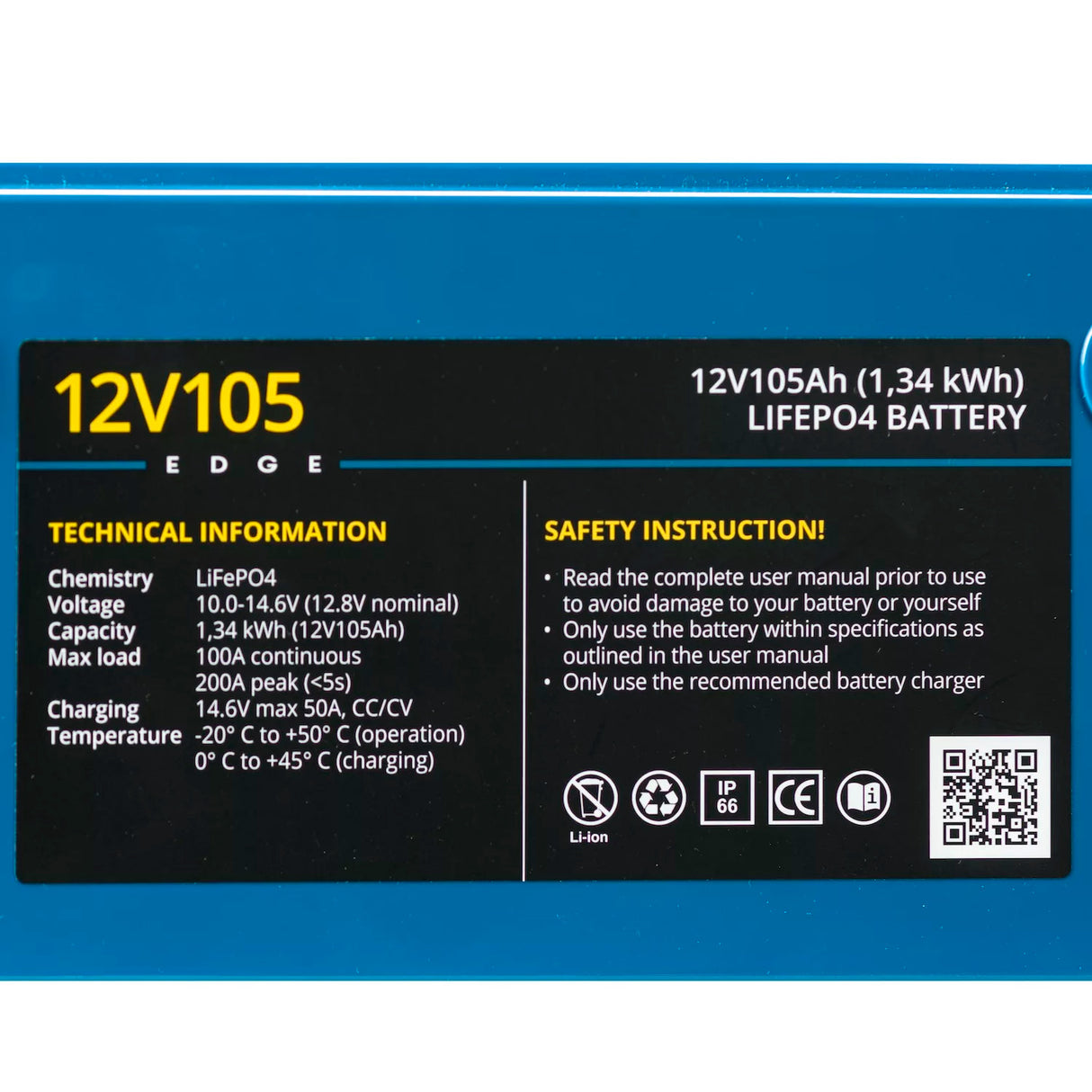 Rebelcell Edge 12V 105 Ah Bluetooth LiFePO4 akku