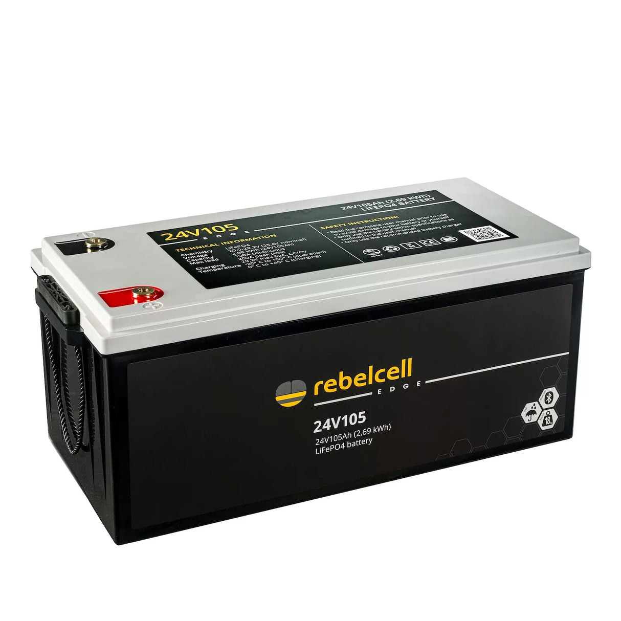 Rebelcell Edge 24V 105 Ah Bluetooth LiFePO4 akku