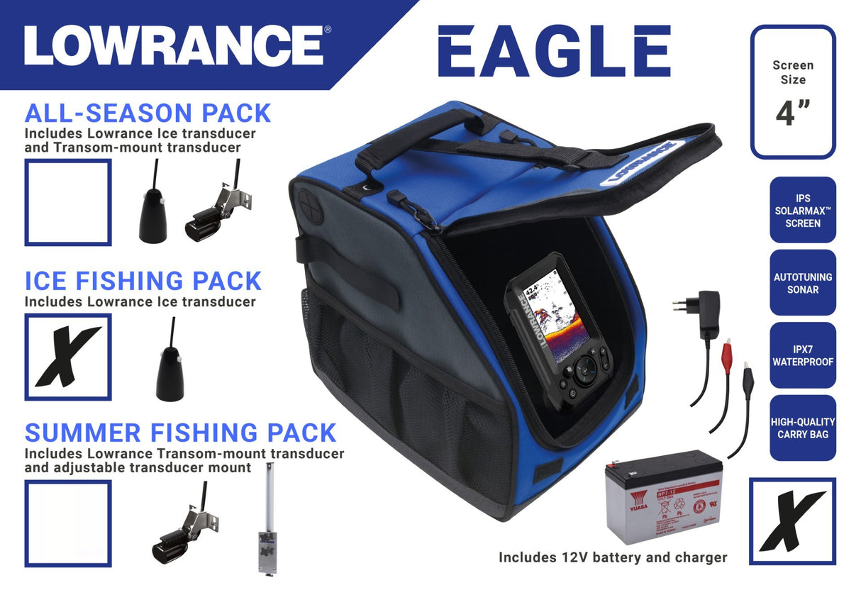 Lowrance Eagle 4X ICE kannettava kaikuluotain