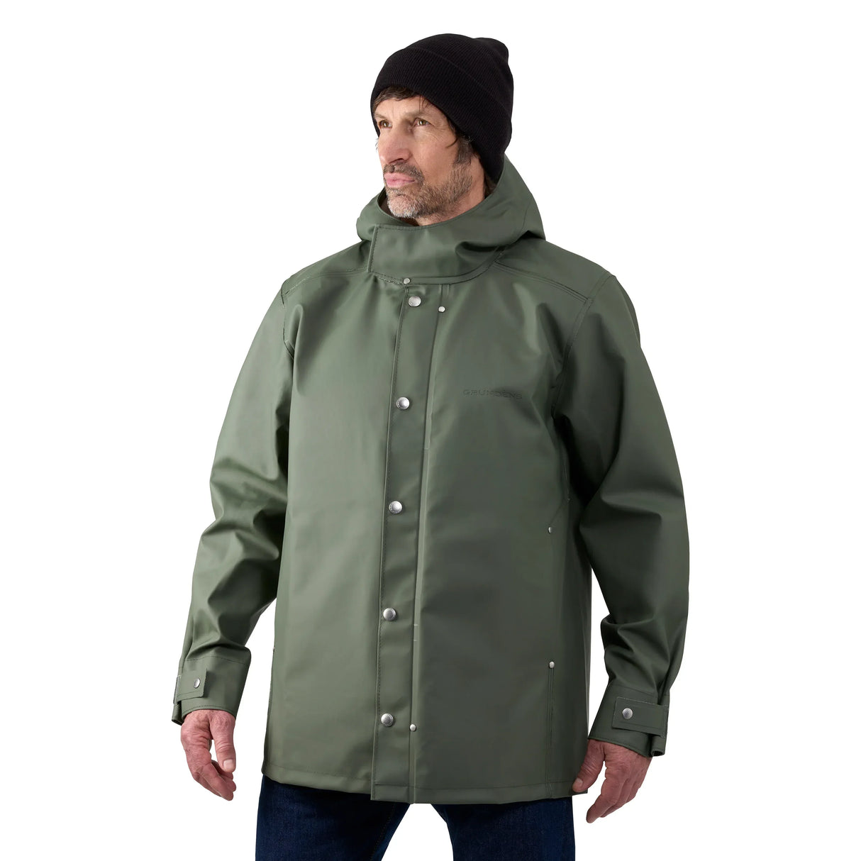 Grundens 1926 Regnkläder Coat Stone Moss sadetakki - Happy Angler