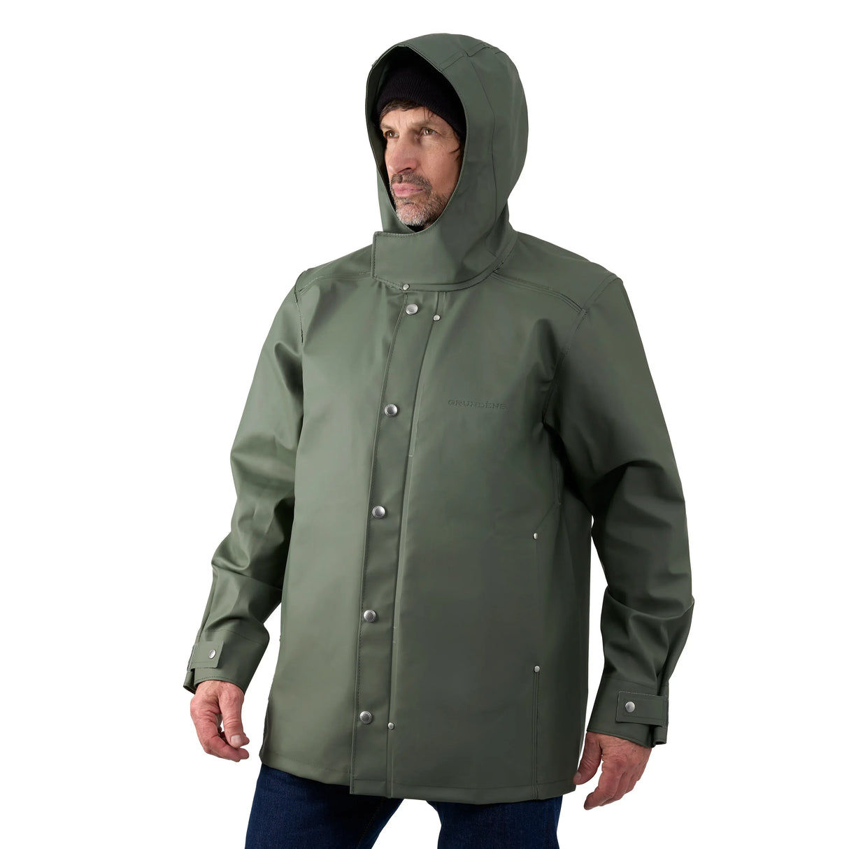 Grundens 1926 Regnkläder Coat Stone Moss sadetakki - Happy Angler