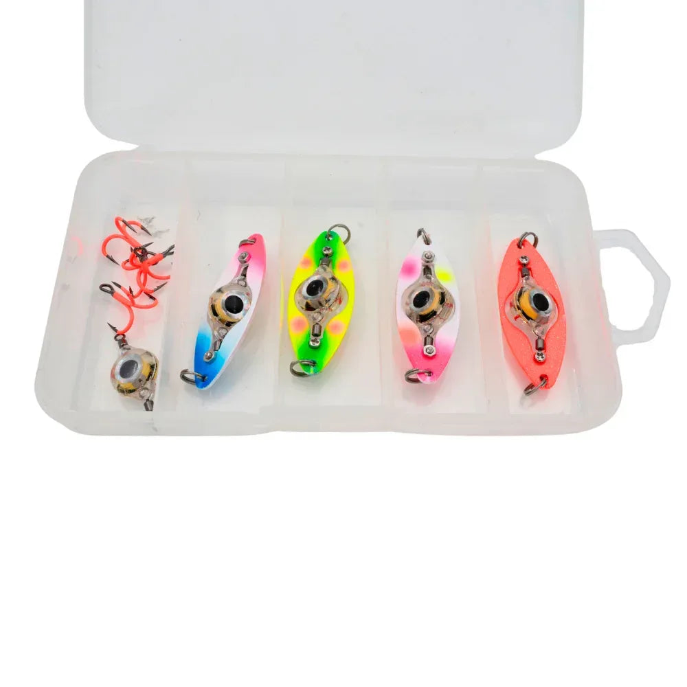 Flash Eye Kangos valopilkki 5,5 cm 4 kpl/pkt + koukut ja vara-LED - Happy Angler