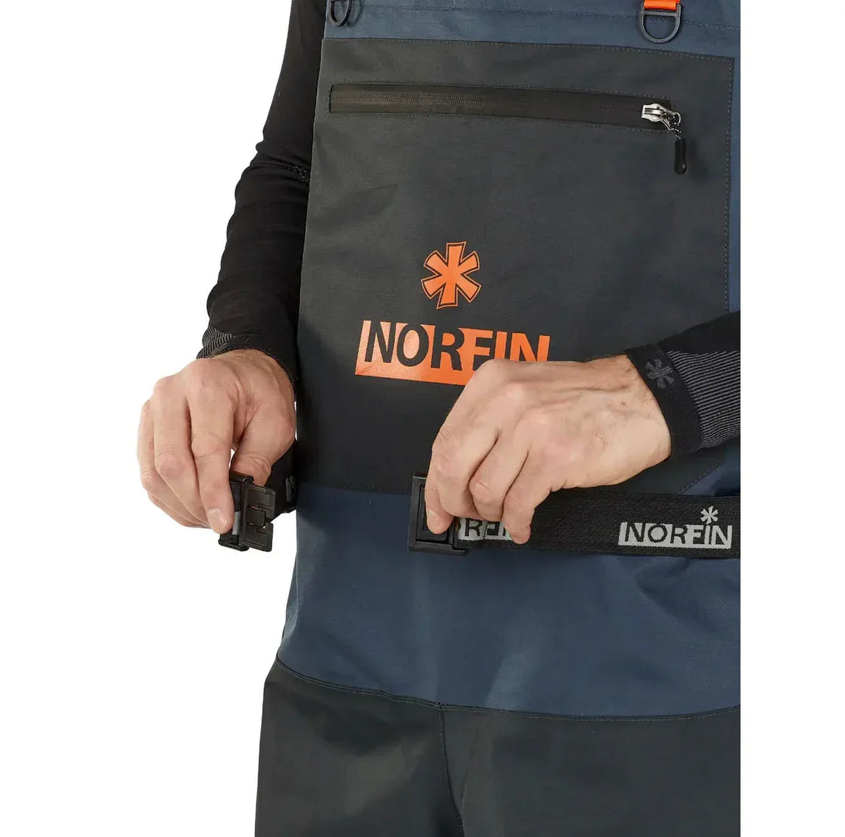 Norfin Pilot Bootfoot kahluuhousut saappailla - Happy Angler