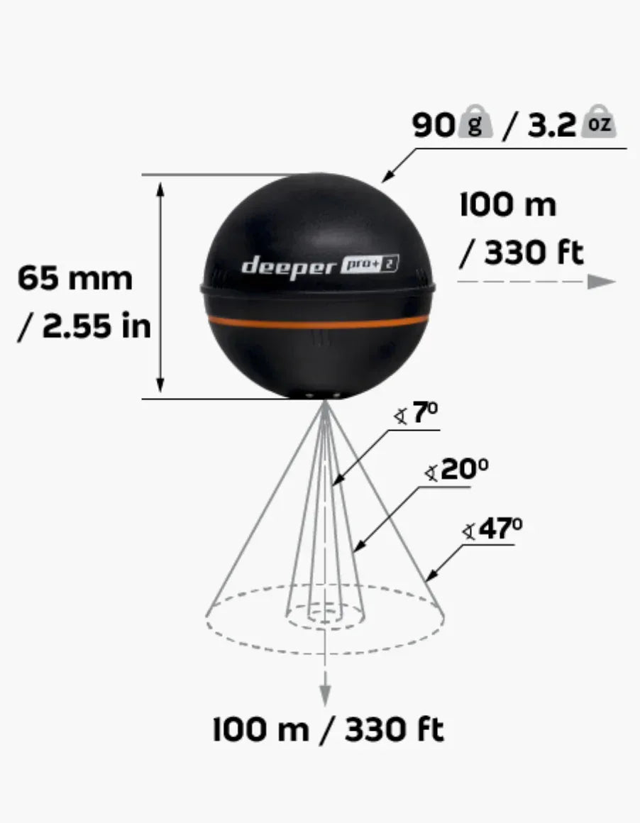 Deeper PRO+ 2 langaton kaikuluotain - Happy Angler
