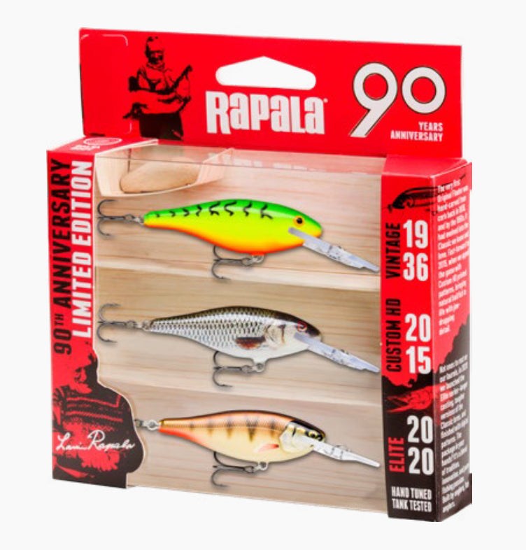 Rapala 90 vuotta R90 Shad Rap Mid Bright vaappulajitelma 3 kpl/pkt