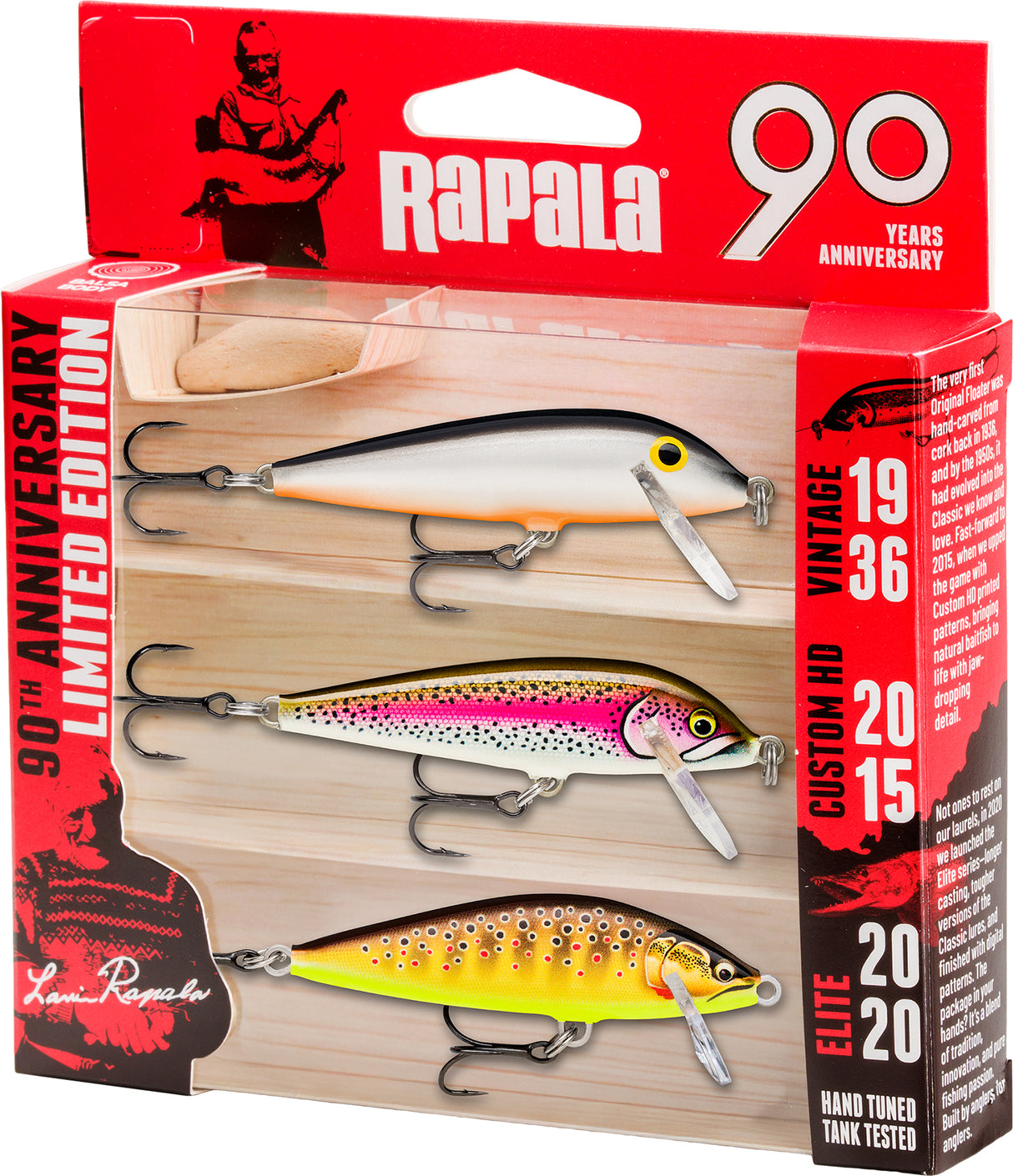 Rapala 90 vuotta R90 Countdown Mid Nordic vaappulajitelma 3 kpl/pkt