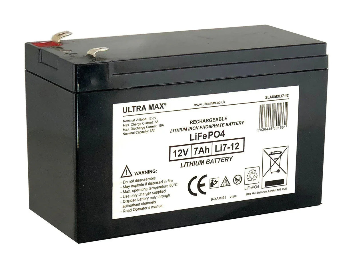 Ultramax 12V 7 Ah LiFePO4 litiumakku - Happy Angler