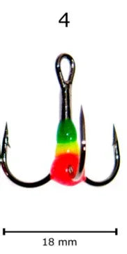 JASU 3-haarainen värikoukku #4 2 kpl/pkt - Happy Angler