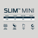 NEBO Slim Mini ladattava taskulamppu 250 lm - Happy Angler