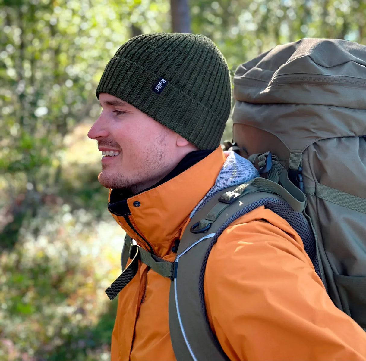 Retki 100 % Merino Rib pipo vihreä - Happy Angler