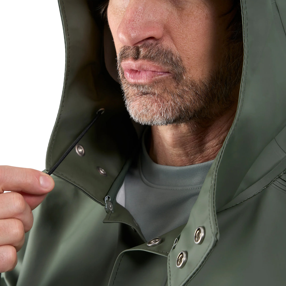 Grundens 1926 Regnkläder Coat Stone Moss sadetakki - Happy Angler