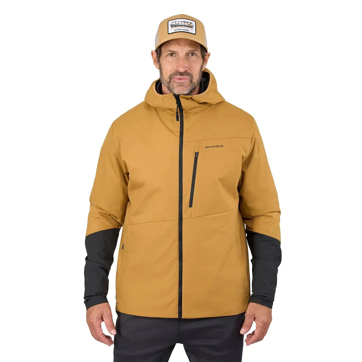 Grundens Turbulence Hybrid Hoodie Whiskey huppari / takki - Happy Angler