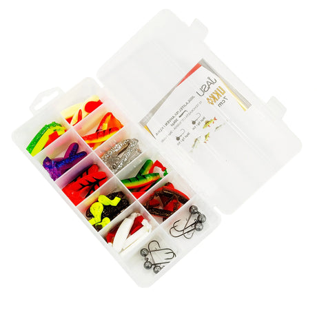 Jasu Ukko jigilajitelma 7 cm 30kpl + jigipäät - Happy Angler