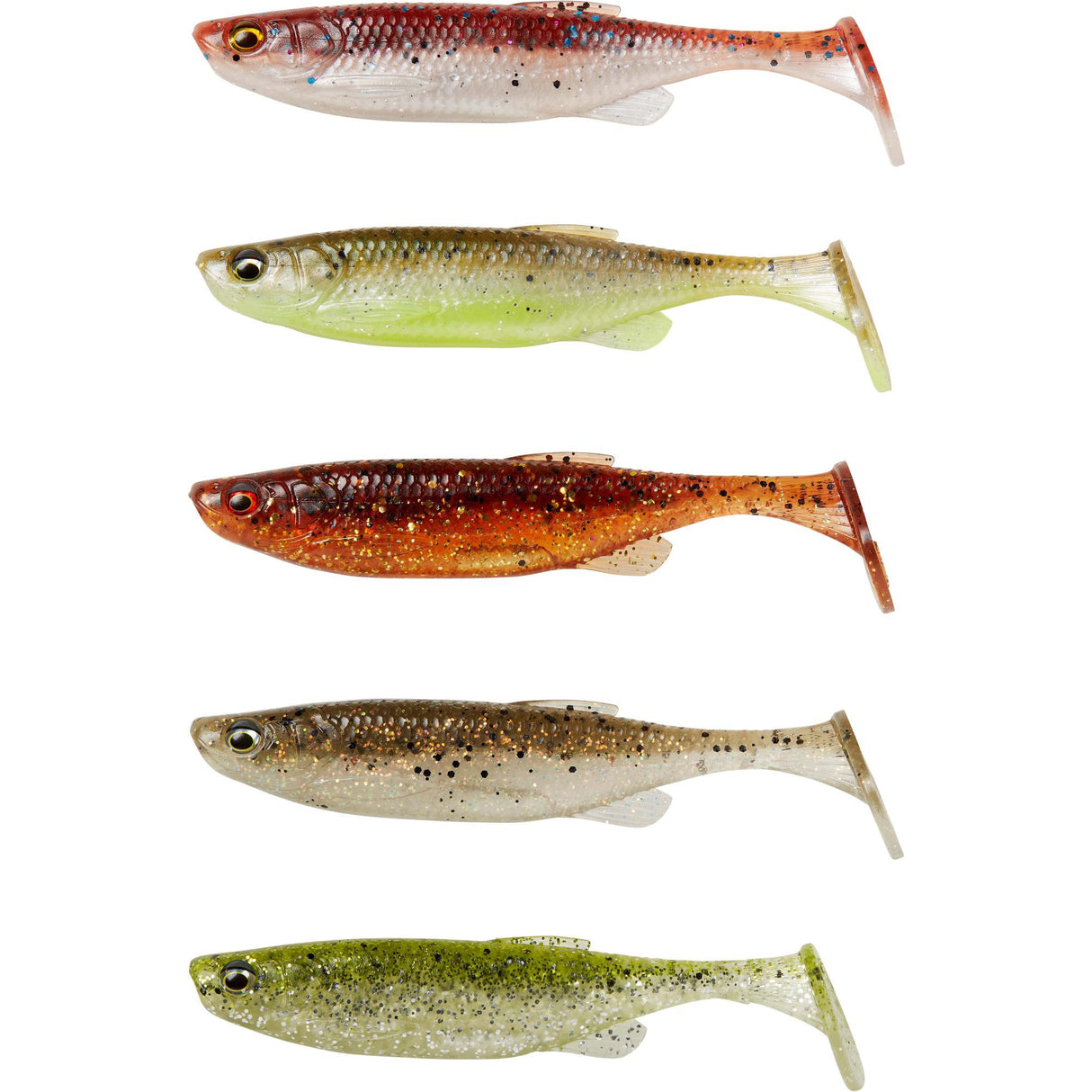 Savage Gear Fat Minnow T-Tail 9 cm jigi Clear Water Mix 5 kpl/pkt