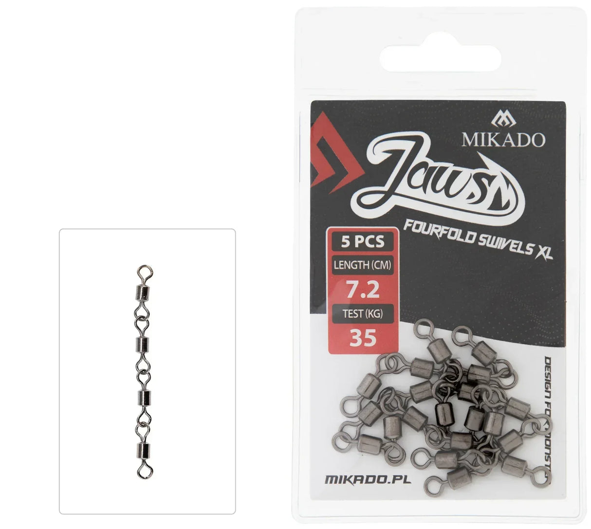 Mikado Jaws Quadruple XL neloisleikari 5 kpl/pkt - Happy Angler