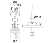 Scanstrut Deckseal Medium kaapelin läpivienti teräs