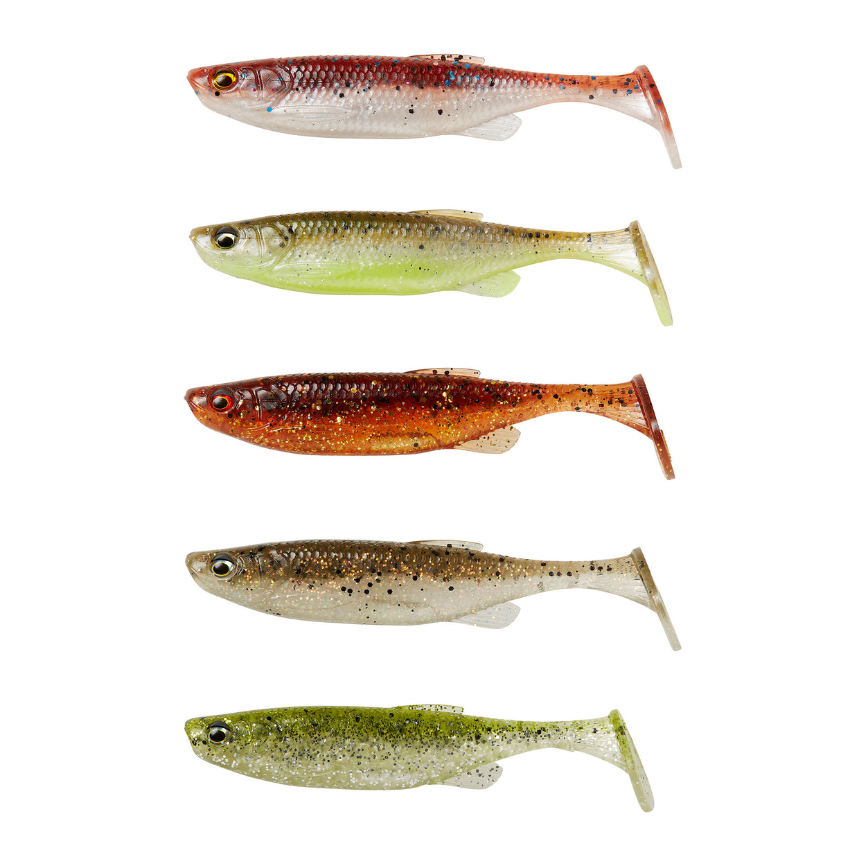 Savage Gear Fat Minnow T-Tail 13 cm Clear Water Mix jigi 5 kpl/pkt