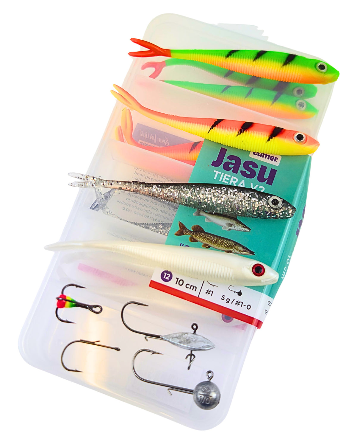 Jasu Tiera V2 10 cm jigilajitelma 8 kpl + jigipäät
