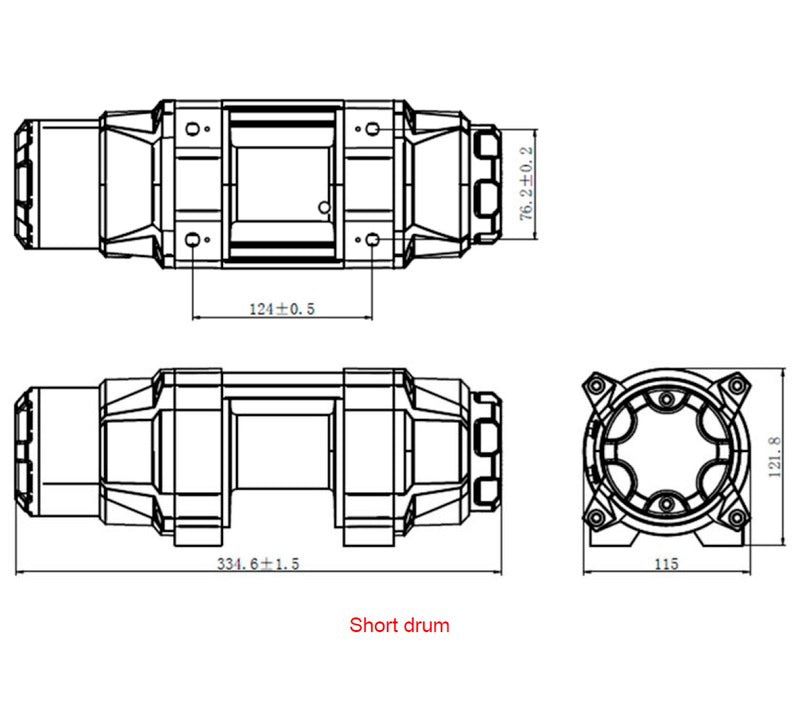 Bronco HDCS Heavy Duty Center Spool 3500 sähkövinssi kaukosäätimellä 1590 kg