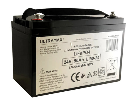 Ultramax 24V 50 Ah LiFePO4 litiumakku - Happy Angler