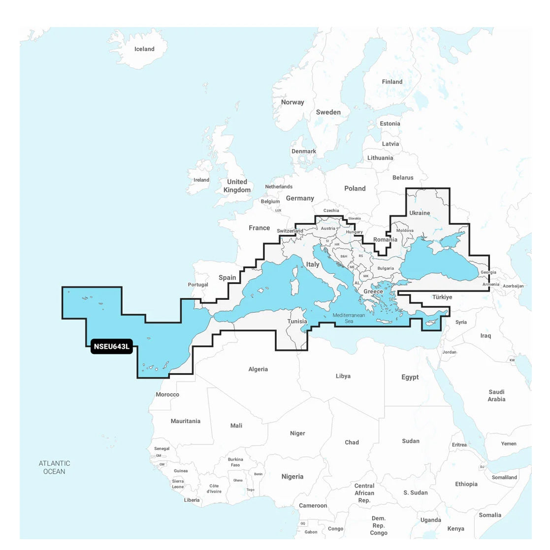 Garmin Navionics+ NSEU643L Välimeri ja Mustameri karttakortti