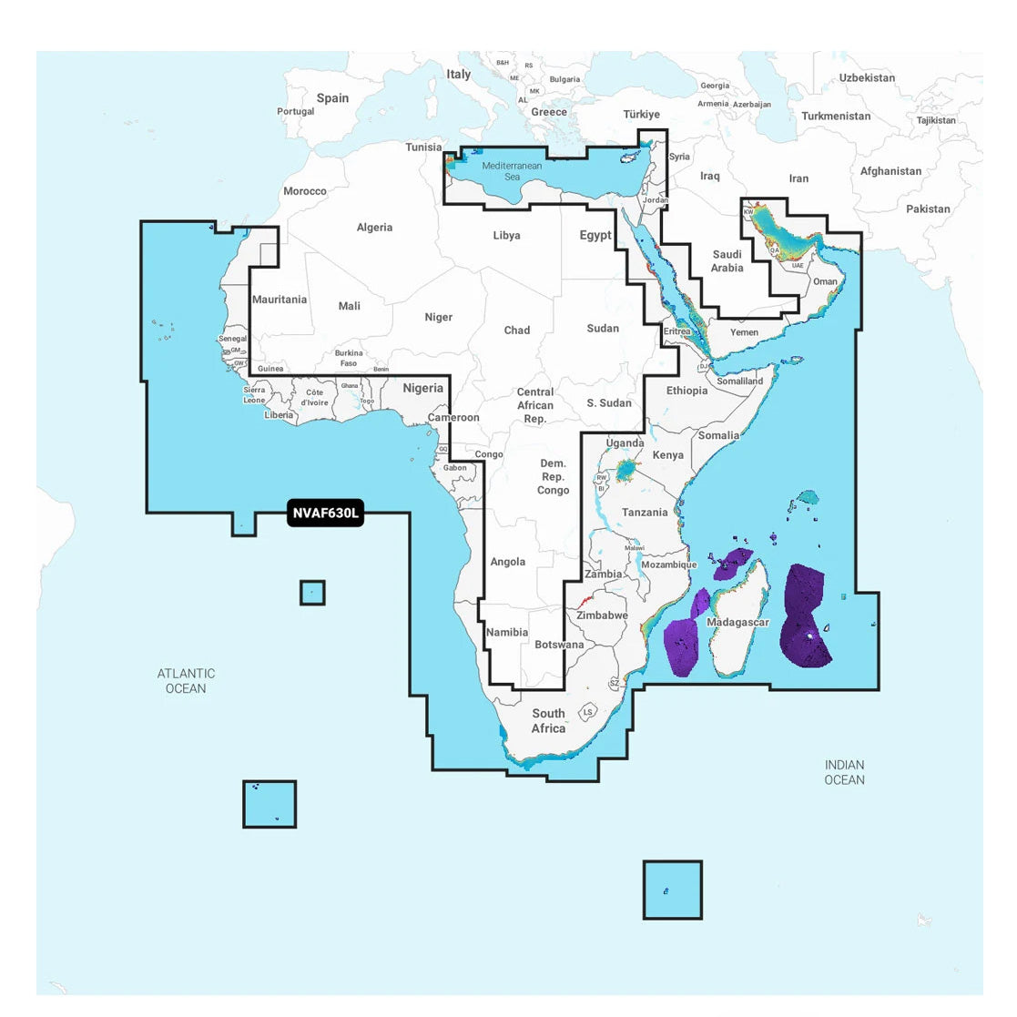 Garmin Navionics Vision+ NVAF630L Afrikka ja Lähi-itä karttakortti