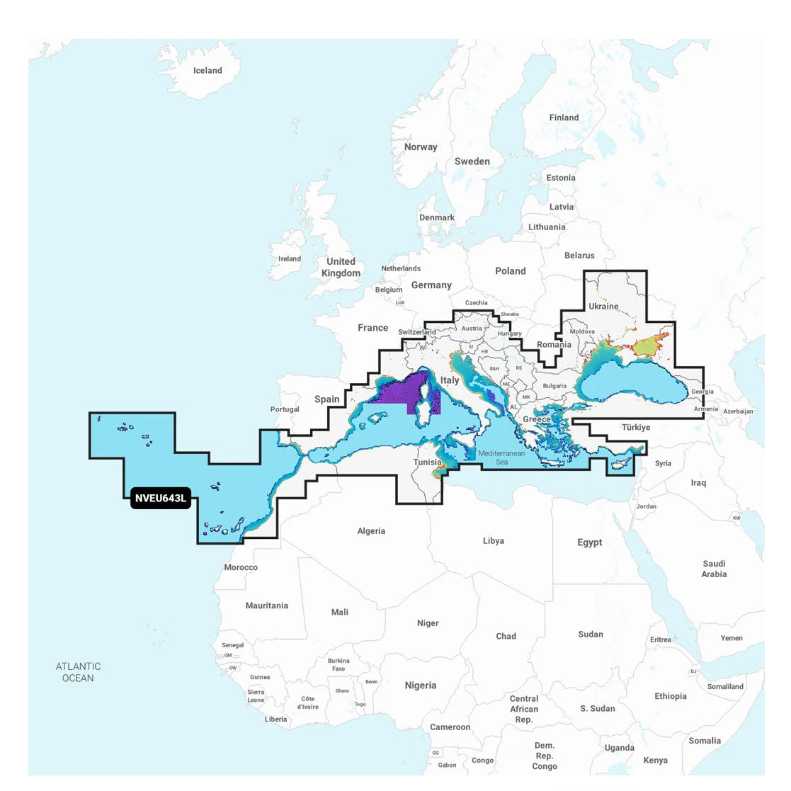 Garmin Navionics Vision+ NVEU643L Välimeri ja Mustameri karttakortti