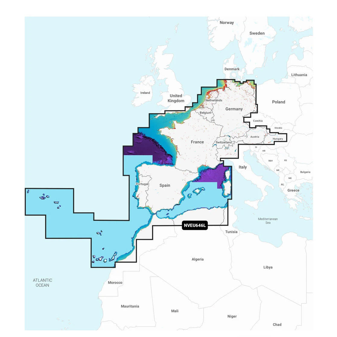 Garmin Navionics Vision+ NVEU646L Eurooppa, keskinen ja läntinen  karttakortti