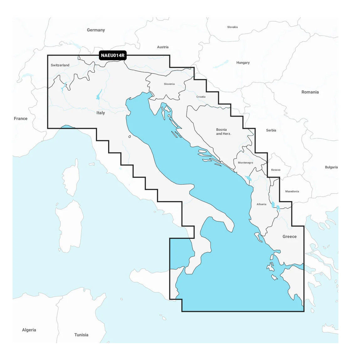 Navionics+ NAEU014R Italia, Adrianmeri karttakortti