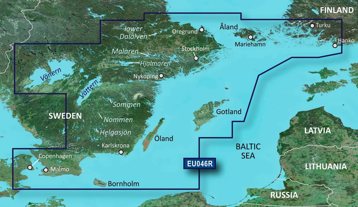 Garmin BlueChart g3 HD HXEU046R Kaakkois-Ruotsi karttakortti - Happy Angler