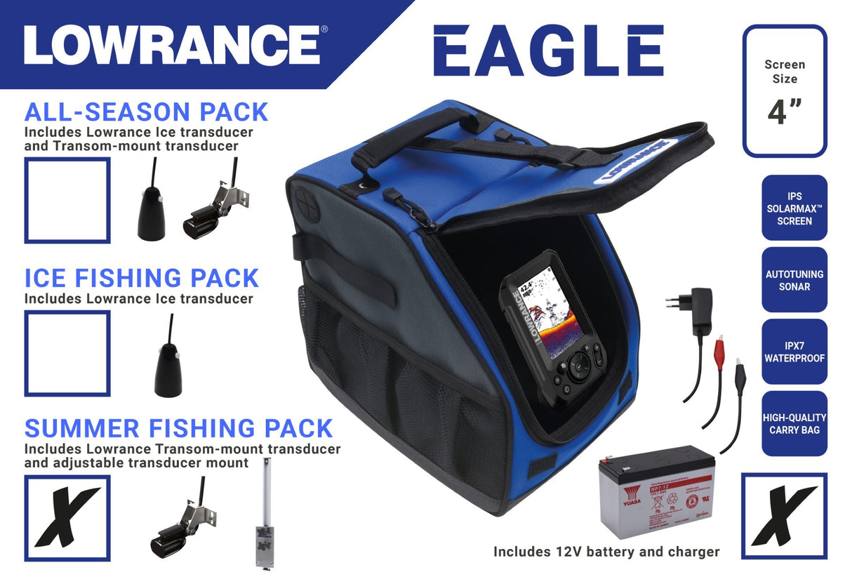 Lowrance Eagle 4X Summer Pack kannettava kaikuluotain