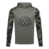 Mikado UPF50+ Green Camo kalastuspaita hupulla