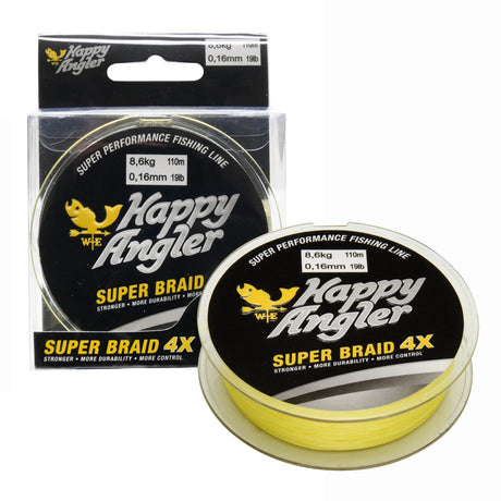 Happy Angler 4X 110 m keltainen kuitusiima - Happy Angler