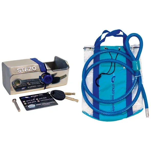Stazo Smartlock perämoottorilukko + lukitusvaijeri - Happy Angler