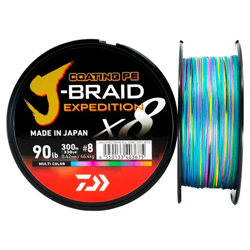 Daiwa J-Braid Expedition X8 Multicolor 300 m kuitusiima - Happy Angler