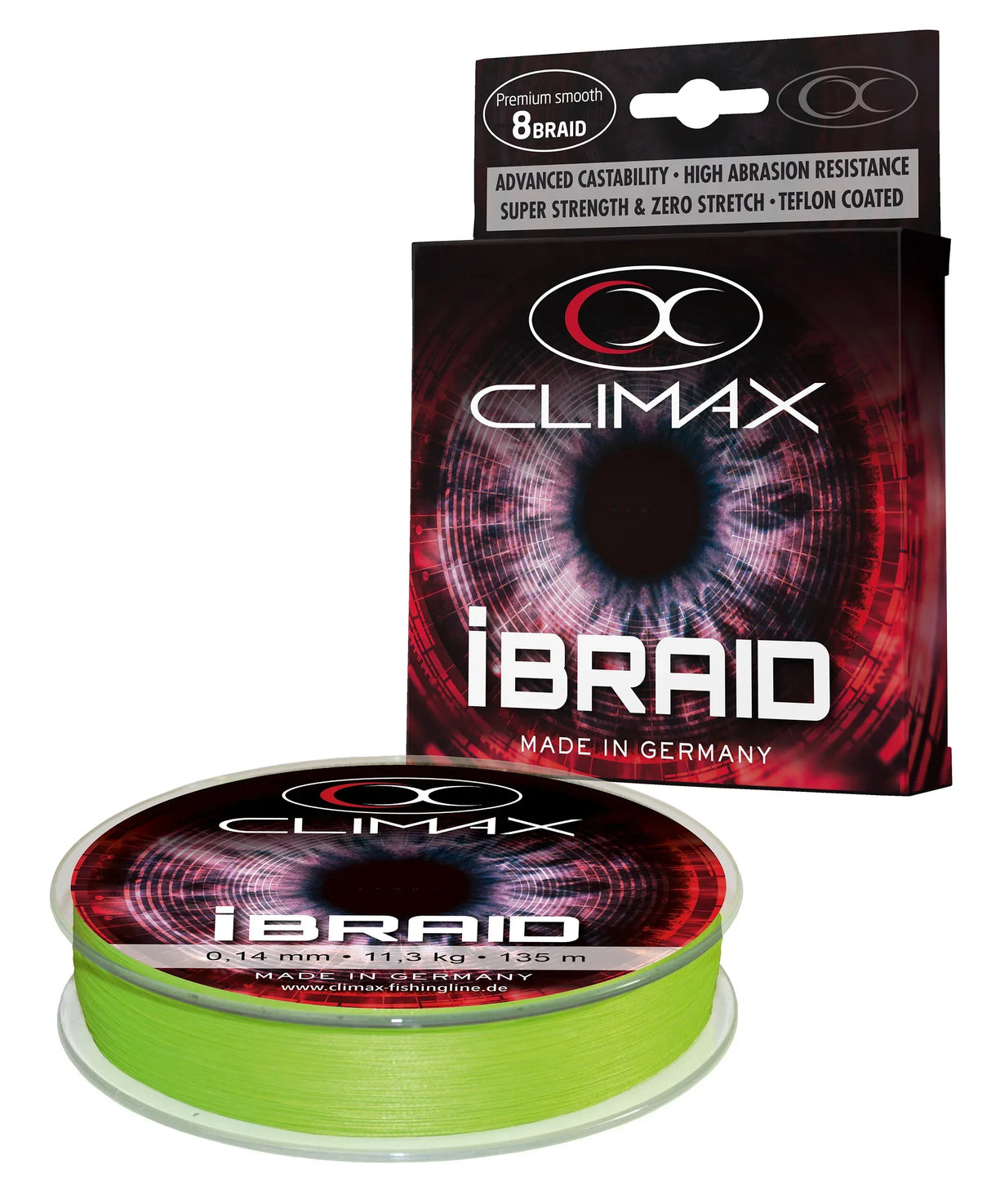 Climax iBraid 135 m chartreuse kuitusiima - Happy Angler