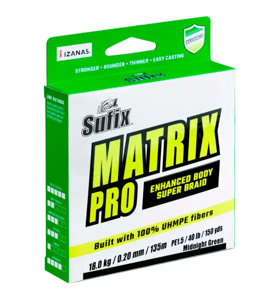 Sufix Matrix Pro Green 135 m kuitusiima - Happy Angler