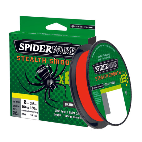 Spiderwire Smooth 8 punainen 150 m kuitusiima - Happy Angler