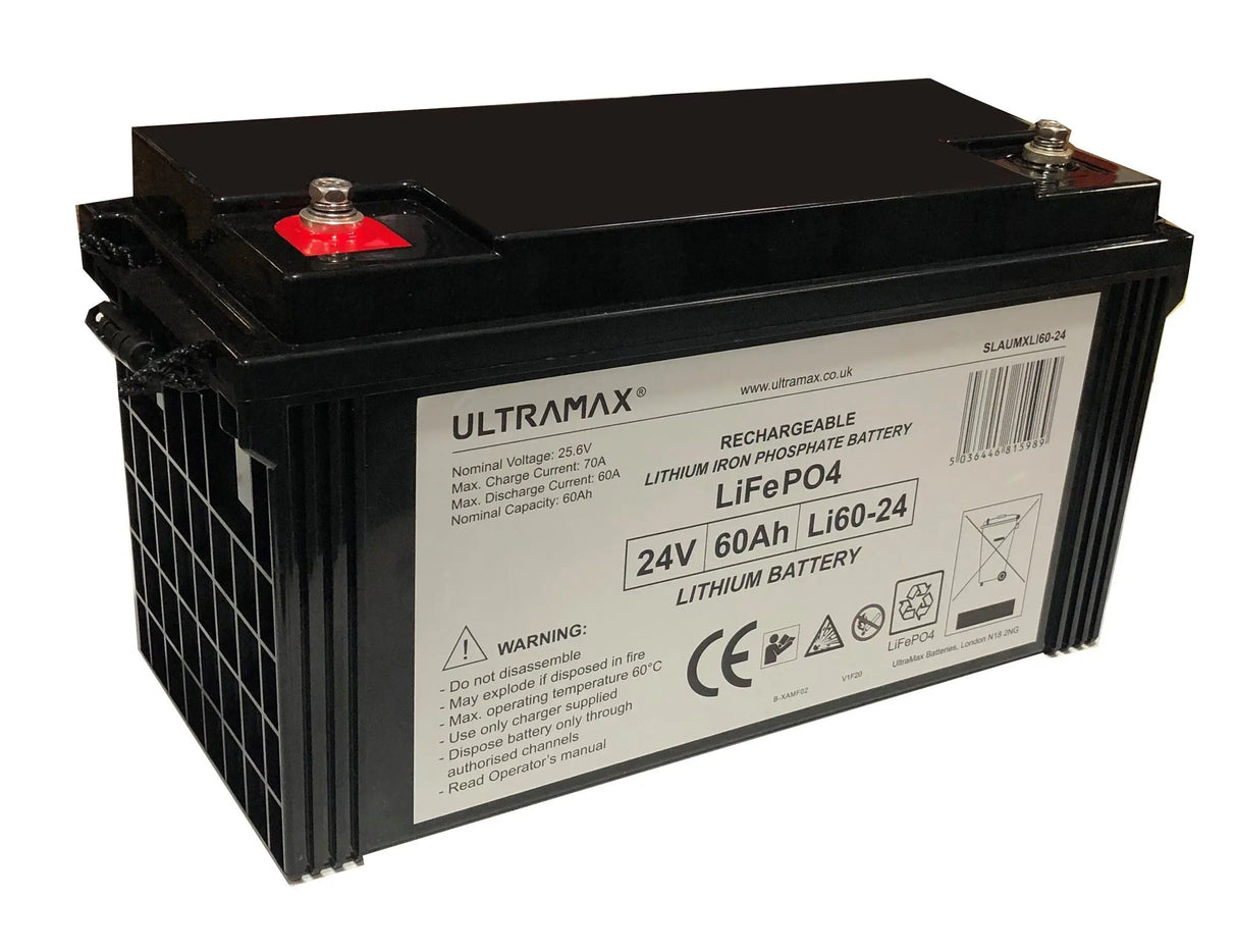 Ultramax 24V 60 Ah Bluetooth LiFePO4 litiumakku